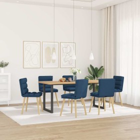 Sillas de comedor 6 unidades tela azul de , Sillas de comedor - Ref: Foro24-3315671, Precio: 325,97 €, Descuento: %