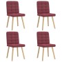 Sillas de comedor 4 unidades tela rojo tinto de , Sillas de comedor - Ref: Foro24-3315194, Precio: 202,26 €, Descuento: %