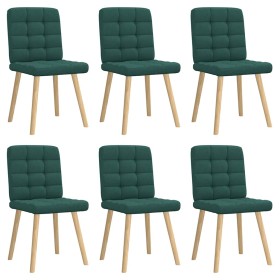 Sillas de comedor 6 unidades tela verde oscuro de , Sillas de comedor - Ref: Foro24-3315466, Precio: 304,85 €, Descuento: %
