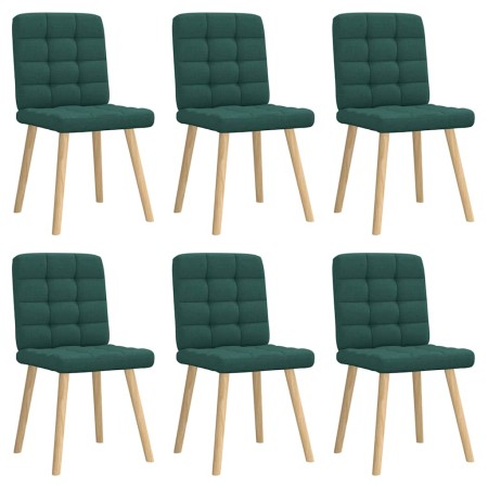 Sillas de comedor 6 unidades tela verde oscuro de , Sillas de comedor - Ref: Foro24-3315466, Precio: 304,85 €, Descuento: %