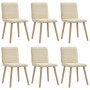 Sillas de comedor 6 unidades tela color crema de , Sillas de comedor - Ref: Foro24-3315521, Precio: 296,49 €, Descuento: %