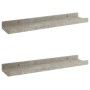 Estantes de pared 2 unidades gris hormigón 40x9x3 cm en Estanterías | Comprar online en Foru.es