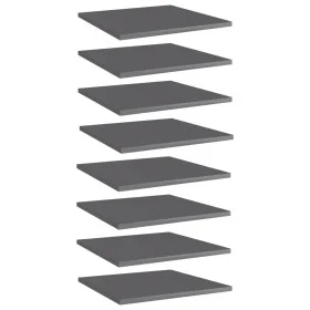 Estante estantería 8 uds contrachapada gris brillo 40x40x1,5 cm de vidaXL, Estanterías - Ref: Foro24-805185, Precio: 42,08 €,...