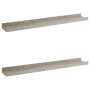 Estantes de pared 2 unidades gris hormigón 60x9x3 cm en Estanterías | Comprar online en Foru.es