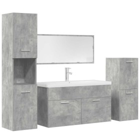 Set muebles de baño 5 piezas madera ingeniería gris hormigón de , Muebles de baño - Ref: Foro24-3324897, Precio: 412,78 €, De...