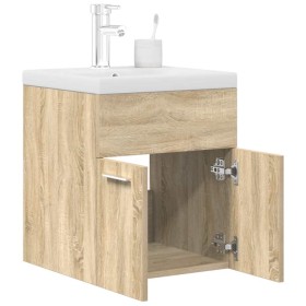 Mueble de baño con lavabo incorporado y grifo roble Sonoma de , Muebles de baño - Ref: Foro24-3325013, Precio: 164,28 €, Desc...
