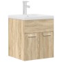 Mueble de baño con lavabo incorporado y grifo roble Sonoma de , Muebles de baño - Ref: Foro24-3325013, Precio: 164,28 €, Desc...
