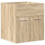 Mueble de baño con lavabo incorporado y grifo roble Sonoma de , Muebles de baño - Ref: Foro24-3325013, Precio: 164,28 €, Desc...