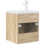 Mueble de baño con lavabo incorporado y grifo roble Sonoma de , Muebles de baño - Ref: Foro24-3325013, Precio: 164,28 €, Desc...