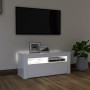Mueble de TV con luces LED blanco brillante 90x35x40 cm de vidaXL, Muebles TV - Ref: Foro24-804325, Precio: 62,81 €, Descuent...