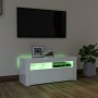 Mueble de TV con luces LED blanco brillante 90x35x40 cm de vidaXL, Muebles TV - Ref: Foro24-804325, Precio: 62,81 €, Descuent...