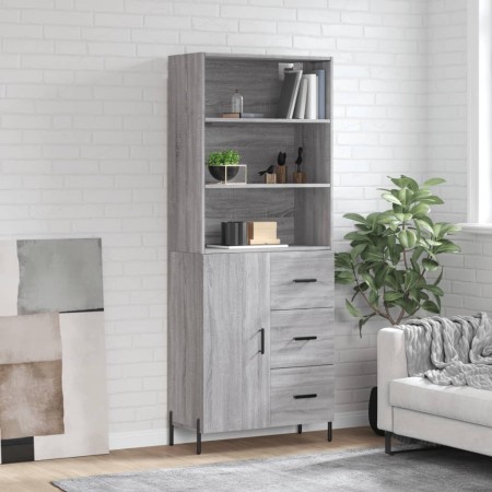Aparador alto madera contrachapada gris sonoma 69,5x34x180 cm de , Aparadores - Ref: Foro24-3189459, Precio: 163,64 €, Descue...