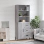 Aparador alto madera contrachapada gris sonoma 69,5x34x180 cm de , Aparadores - Ref: Foro24-3189459, Precio: 163,64 €, Descue...