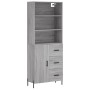 Aparador alto madera contrachapada gris sonoma 69,5x34x180 cm de , Aparadores - Ref: Foro24-3189459, Precio: 163,64 €, Descue...
