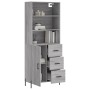 Aparador alto madera contrachapada gris sonoma 69,5x34x180 cm de , Aparadores - Ref: Foro24-3189459, Precio: 163,64 €, Descue...