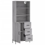 Aparador alto madera contrachapada gris sonoma 69,5x34x180 cm de , Aparadores - Ref: Foro24-3189459, Precio: 163,64 €, Descue...