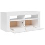 Mueble de TV con luces LED blanco brillante 90x35x40 cm de vidaXL, Muebles TV - Ref: Foro24-804325, Precio: 62,81 €, Descuent...
