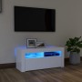 Mueble de TV con luces LED blanco 90x35x40 cm de vidaXL, Muebles TV - Ref: Foro24-804319, Precio: 60,15 €, Descuento: %