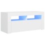 Mueble de TV con luces LED blanco 90x35x40 cm de vidaXL, Muebles TV - Ref: Foro24-804319, Precio: 60,15 €, Descuento: %