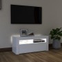 Mueble de TV con luces LED blanco 90x35x40 cm de vidaXL, Muebles TV - Ref: Foro24-804319, Precio: 60,15 €, Descuento: %