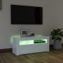 Mueble de TV con luces LED blanco 90x35x40 cm de vidaXL, Muebles TV - Ref: Foro24-804319, Precio: 60,15 €, Descuento: %