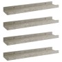 Estantes de pared 4 unidades gris hormigón 40x9x3 cm en Estanterías | Comprar online en Foru.es