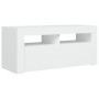 Mueble de TV con luces LED blanco 90x35x40 cm de vidaXL, Muebles TV - Ref: Foro24-804319, Precio: 60,15 €, Descuento: %