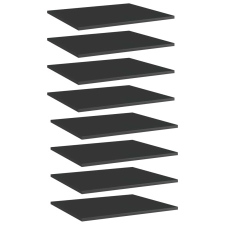 Estante estantería 8 uds contrachapada negro brillo 60x50x1,5cm de vidaXL, Estanterías - Ref: Foro24-805279, Precio: 65,63 €,...