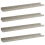 Estantes de pared 4 unidades gris hormigón 60x9x3 cm en Estanterías | Comprar online en Foru.es