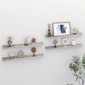 Estantes de pared 4 unidades gris hormigón 80x9x3 cm en Estanterías | Comprar online en Foru.es