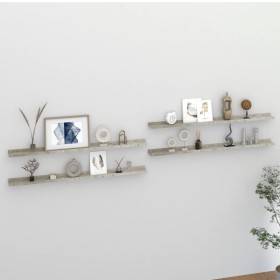 Estantes de pared 4 unidades gris hormigón 115x9x3 cm en Estanterías | Comprar online en Foru.es