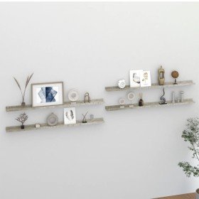 Estantes de pared 4 unidades gris hormigón 115x9x3 cm en Estanterías | Comprar online en Foru.es