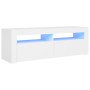 Mueble para TV con luces LED blanco 120x35x40 cm de vidaXL, Muebles TV - Ref: Foro24-804310, Precio: 88,37 €, Descuento: %