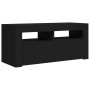 Mueble de TV con luces LED negro 90x35x40 cm de vidaXL, Muebles TV - Ref: Foro24-804320, Precio: 58,82 €, Descuento: %