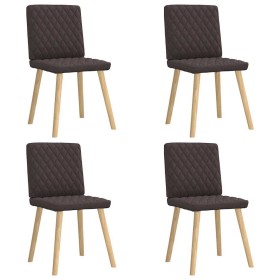 Sillas de comedor 4 unidades tela marrón oscuro de , Sillas de comedor - Ref: Foro24-3315225, Precio: 199,30 €, Descuento: %