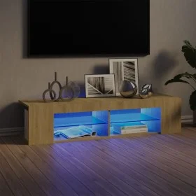 Mueble de TV con luces LED roble Sonoma 135x39x30 cm de vidaXL, Muebles TV - Ref: Foro24-804232, Precio: 60,03 €, Descuento: %