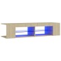 Mueble de TV con luces LED roble Sonoma 135x39x30 cm de vidaXL, Muebles TV - Ref: Foro24-804232, Precio: 60,77 €, Descuento: %