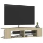 Mueble de TV con luces LED roble Sonoma 135x39x30 cm de vidaXL, Muebles TV - Ref: Foro24-804232, Precio: 60,03 €, Descuento: %