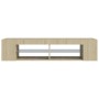 Mueble de TV con luces LED roble Sonoma 135x39x30 cm de vidaXL, Muebles TV - Ref: Foro24-804232, Precio: 60,77 €, Descuento: %