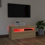 Mueble de TV con luces LED roble Sonoma 90x35x40 cm de vidaXL, Muebles TV - Ref: Foro24-804322, Precio: 63,62 €, Descuento: %