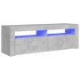 Mueble de TV con luces LED gris hormigón 120x35x40 cm de vidaXL, Muebles TV - Ref: Foro24-804314, Precio: 76,61 €, Descuento: %
