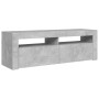 Mueble de TV con luces LED gris hormigón 120x35x40 cm de vidaXL, Muebles TV - Ref: Foro24-804314, Precio: 76,61 €, Descuento: %