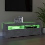 Mueble de TV con luces LED gris hormigón 120x35x40 cm de vidaXL, Muebles TV - Ref: Foro24-804314, Precio: 76,61 €, Descuento: %