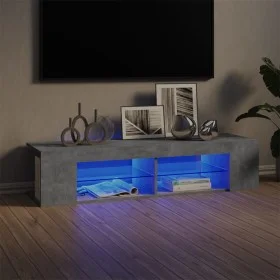Mueble de TV con luces LED gris hormigón 135x39x30 cm de vidaXL, Muebles TV - Ref: Foro24-804233, Precio: 52,67 €, Descuento: %