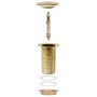 Desagüe empuje sin función desbordamiento dorado 6,4x6,4x9,1 cm de , Grifos - Ref: Foro24-149062, Precio: 17,94 €, Descuento: %