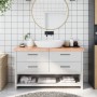 Encimera baño madera maciza tratada marrón claro 140x30x(2-6)cm de , Encimeras - Ref: Foro24-3156146, Precio: 81,09 €, Descue...