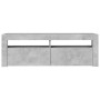 Mueble de TV con luces LED gris hormigón 120x35x40 cm de vidaXL, Muebles TV - Ref: Foro24-804314, Precio: 76,61 €, Descuento: %