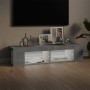 Mueble de TV con luces LED gris hormigón 135x39x30 cm de vidaXL, Muebles TV - Ref: Foro24-804233, Precio: 60,91 €, Descuento: %