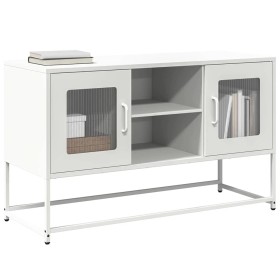 Mueble para TV de acero blanco 100,5x39x60,5 cm de , Muebles TV - Ref: Foro24-853385, Precio: 92,06 €, Descuento: %