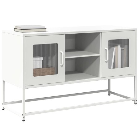 Mueble para TV de acero blanco 100,5x39x60,5 cm de , Muebles TV - Ref: Foro24-853385, Precio: 92,06 €, Descuento: %